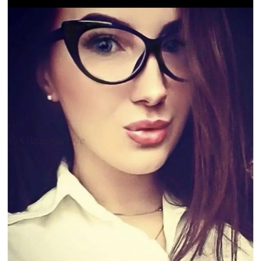 Thin Elegant Cat Eye Fashion WaYfe Frames Clear Lens Eyeglasses Glasses 80475 M